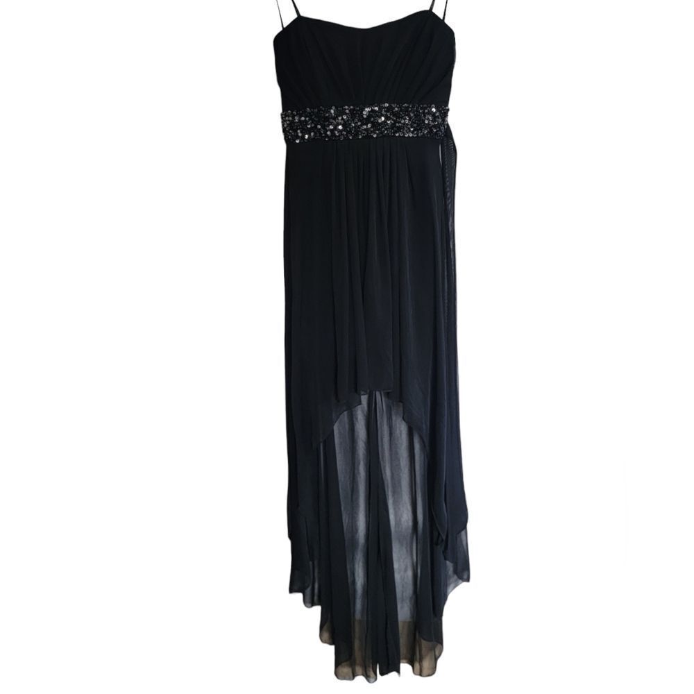 B darlin black sequin strapless prom daddy daughter dress Size 7/8